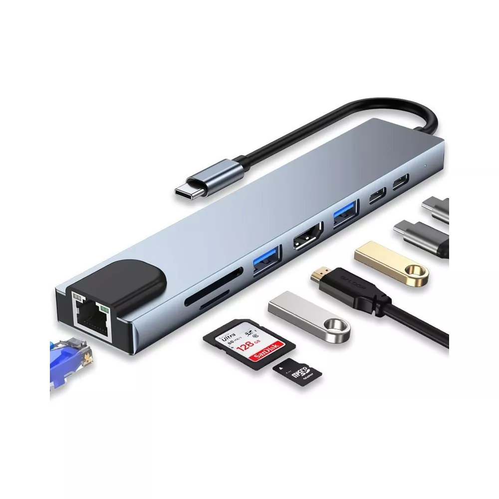 ADAPTATEUR TYPE C 8 IN 1