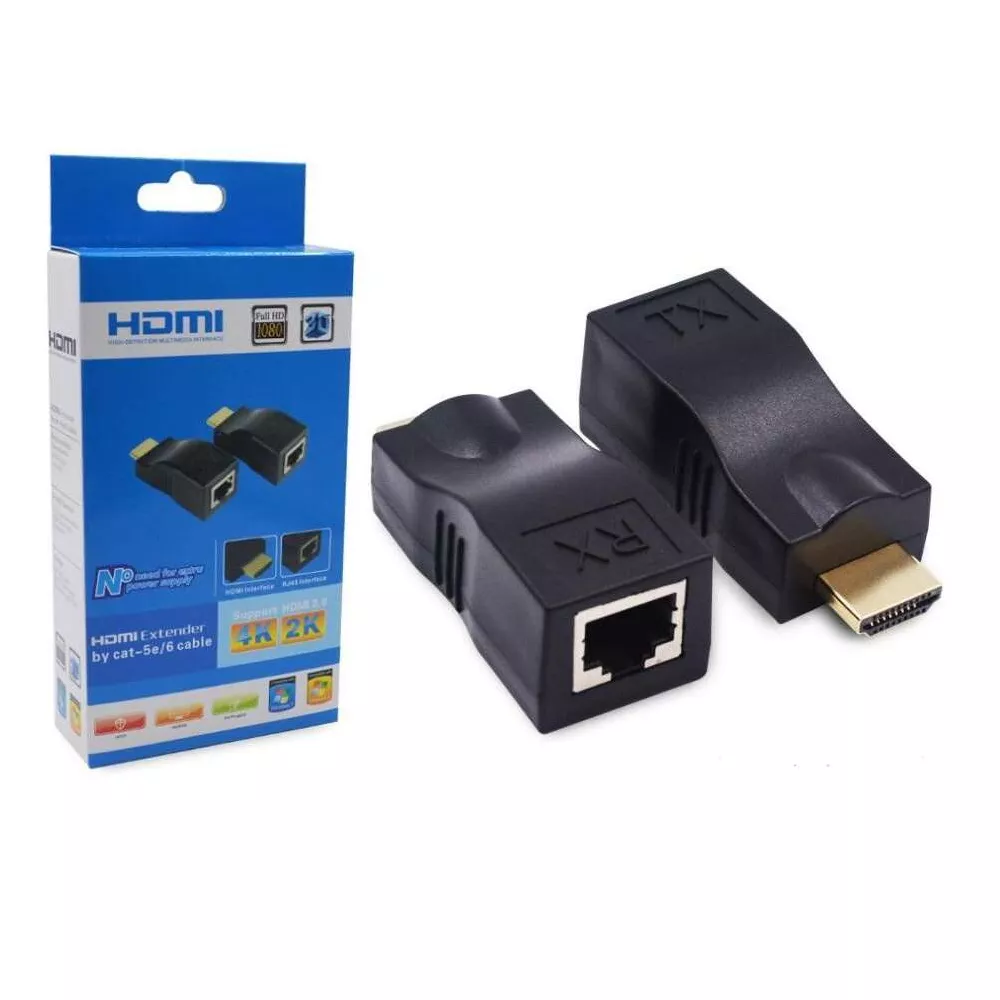HDMI EXTENDER CAT5/6 30M BLACK
